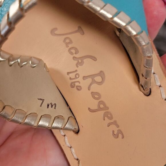 Jack Rogers Jacks Flat Turquoise Sandals - Picture 7 of 8